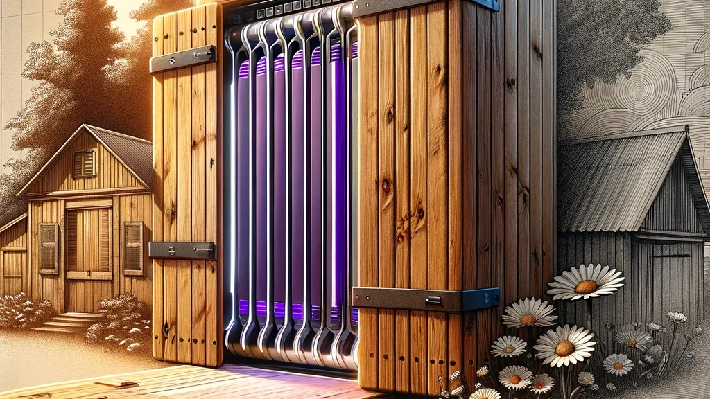 Illustration of high tech wooden fusion symbolising modern Rad Storage Pods